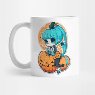 Halloween Skeleton Kawaii Girl Mug